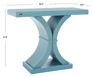 Safavieh Dryden Console Table - Versatile Architectural Design For Entryways, Living Rooms, And Sofas Blue AMH1509C