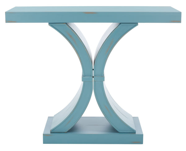 Safavieh Dryden Console Table - Versatile Architectural Design For Entryways, Living Rooms, And Sofas Blue AMH1509C