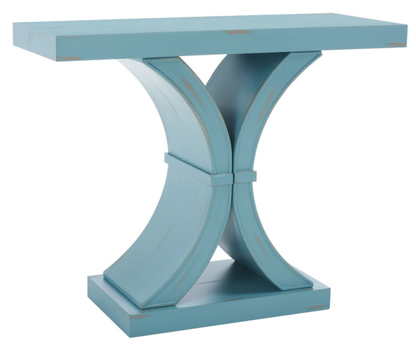 Safavieh Dryden Console Table - Versatile Architectural Design For Entryways, Living Rooms, And Sofas Blue AMH1509C