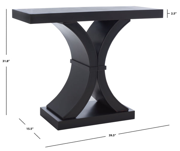 Safavieh Dryden Console Table - Versatile Architectural Design For Entryways, Living Rooms, And Sofas Black AMH1509E