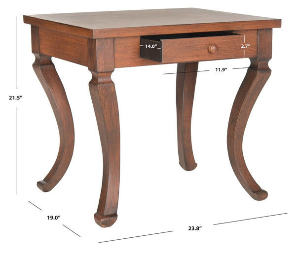 Safavieh Colman Elegant One-Drawer Side Table With Cabriole Legs - Perfect For Cozy Living Spaces & Storage AMH1510A