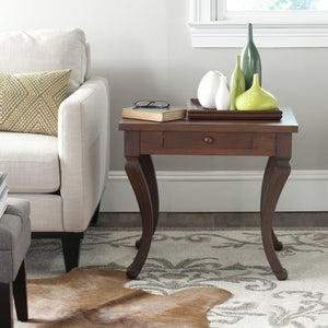 Safavieh Colman Elegant One-Drawer Side Table With Cabriole Legs - Perfect For Cozy Living Spaces & Storage AMH1510A