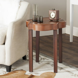 Safavieh Mizel Elegant End Table – Quatrefoil Design, Warm Brown Finish, Stylish Accent For Living Spaces AMH1514A
