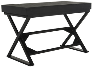 Safavieh Gilbert Desk: Stylish Weathered Black Compact Workspace With Storage For Home Office & Living Rooms AMH1525A