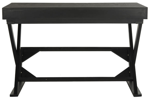 Safavieh Gilbert Desk: Stylish Weathered Black Compact Workspace With Storage For Home Office & Living Rooms AMH1525A