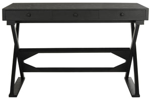 Safavieh Gilbert Desk: Stylish Weathered Black Compact Workspace With Storage For Home Office & Living Rooms AMH1525A