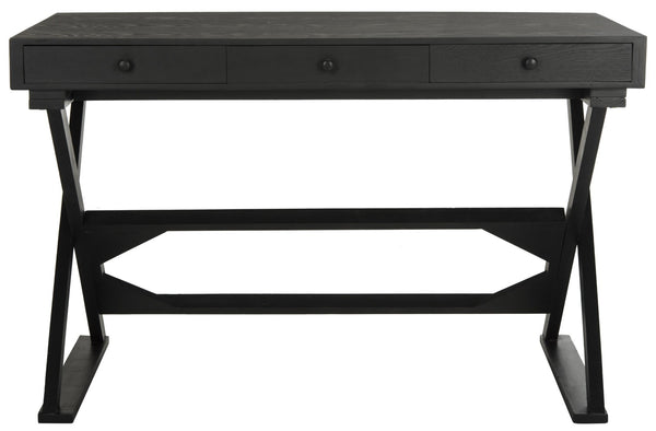 Safavieh Gilbert Desk: Stylish Weathered Black Compact Workspace With Storage For Home Office & Living Rooms AMH1525A