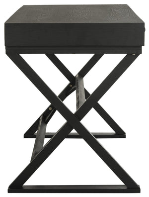 Safavieh Gilbert Desk: Stylish Weathered Black Compact Workspace With Storage For Home Office & Living Rooms AMH1525A