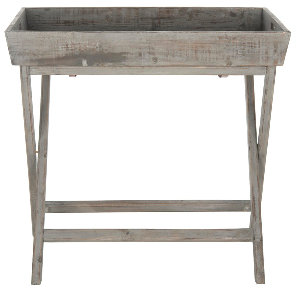 Safavieh Ainsley Tray Table - Charming Distressed Finish, Removable Top & Crossed-Leg Design For Versatility AMH1527A