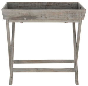 Safavieh Ainsley Tray Table - Charming Distressed Finish, Removable Top & Crossed-Leg Design For Versatility AMH1527A
