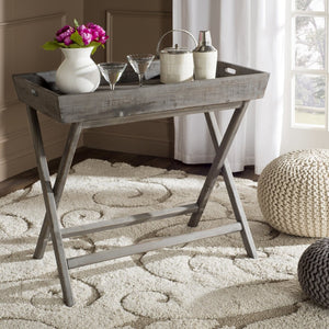 Safavieh Ainsley Tray Table - Charming Distressed Finish, Removable Top & Crossed-Leg Design For Versatility AMH1527A