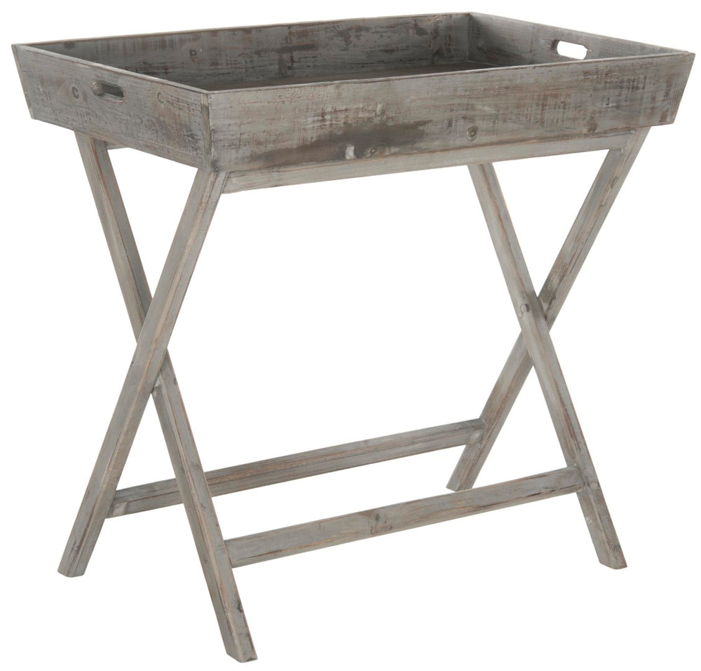 Safavieh Ainsley Tray Table - Charming Distressed Finish, Removable Top & Crossed-Leg Design For Versatility AMH1527A