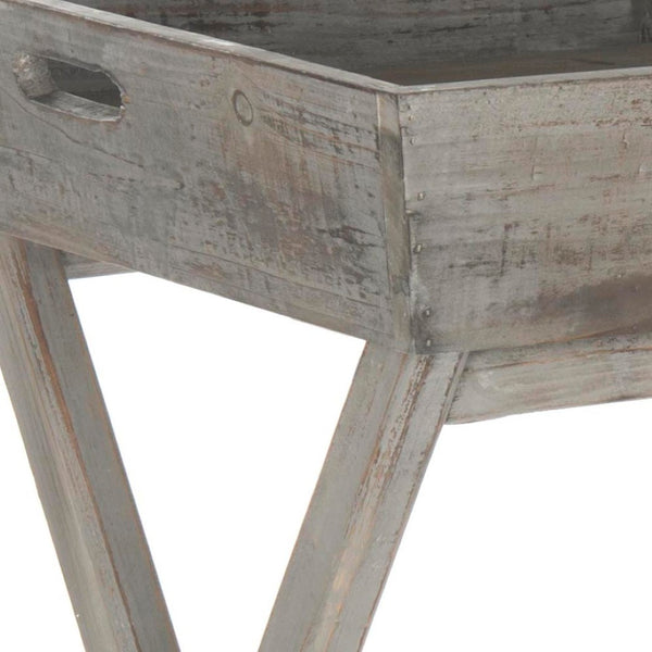 Safavieh Ainsley Tray Table - Charming Distressed Finish, Removable Top & Crossed-Leg Design For Versatility AMH1527A