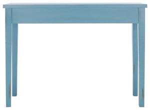 Safavieh Beale Console Table - Elegant Craftsman Design With Fluted Detailing And Practical Storage Drawer Blue AMH1528C