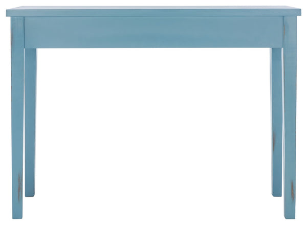 Safavieh Beale Console Table - Elegant Craftsman Design With Fluted Detailing And Practical Storage Drawer Blue AMH1528C