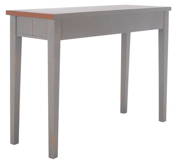 Safavieh Beale Console Table - Elegant Craftsman Design With Fluted Detailing And Practical Storage Drawer Taupe / Oak AMH1528E
