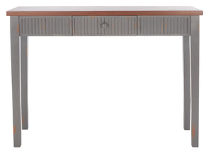 Safavieh Beale Console Table - Elegant Craftsman Design With Fluted Detailing And Practical Storage Drawer Taupe / Oak AMH1528E