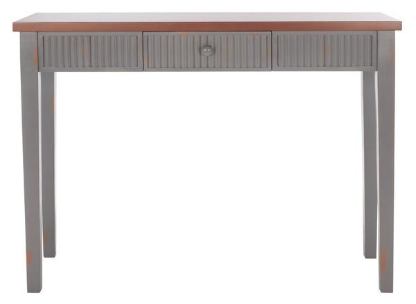 Safavieh Beale Console Table - Elegant Craftsman Design With Fluted Detailing And Practical Storage Drawer Taupe / Oak AMH1528E