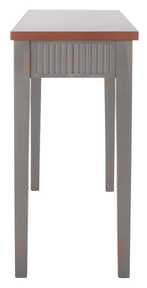 Safavieh Beale Console Table - Elegant Craftsman Design With Fluted Detailing And Practical Storage Drawer Taupe / Oak AMH1528E
