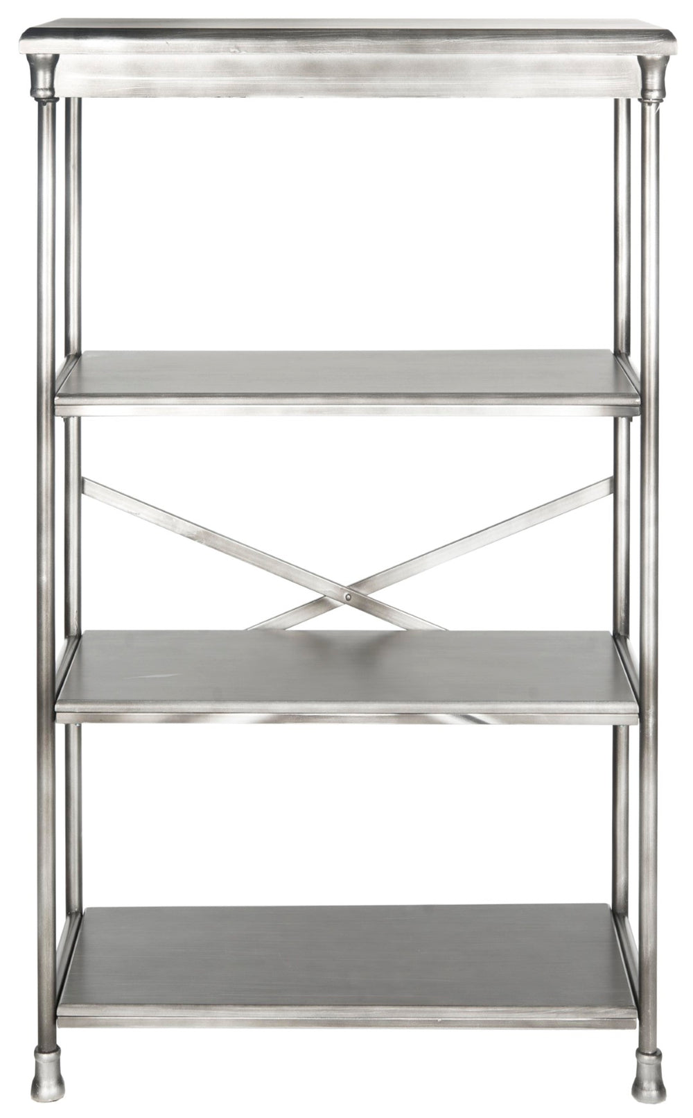 Safavieh Jacinda Tall Etagere - Modern Minimalist Iron Frame With Dark Silver Mdf Shelves For Stylish Storage AMH1534A