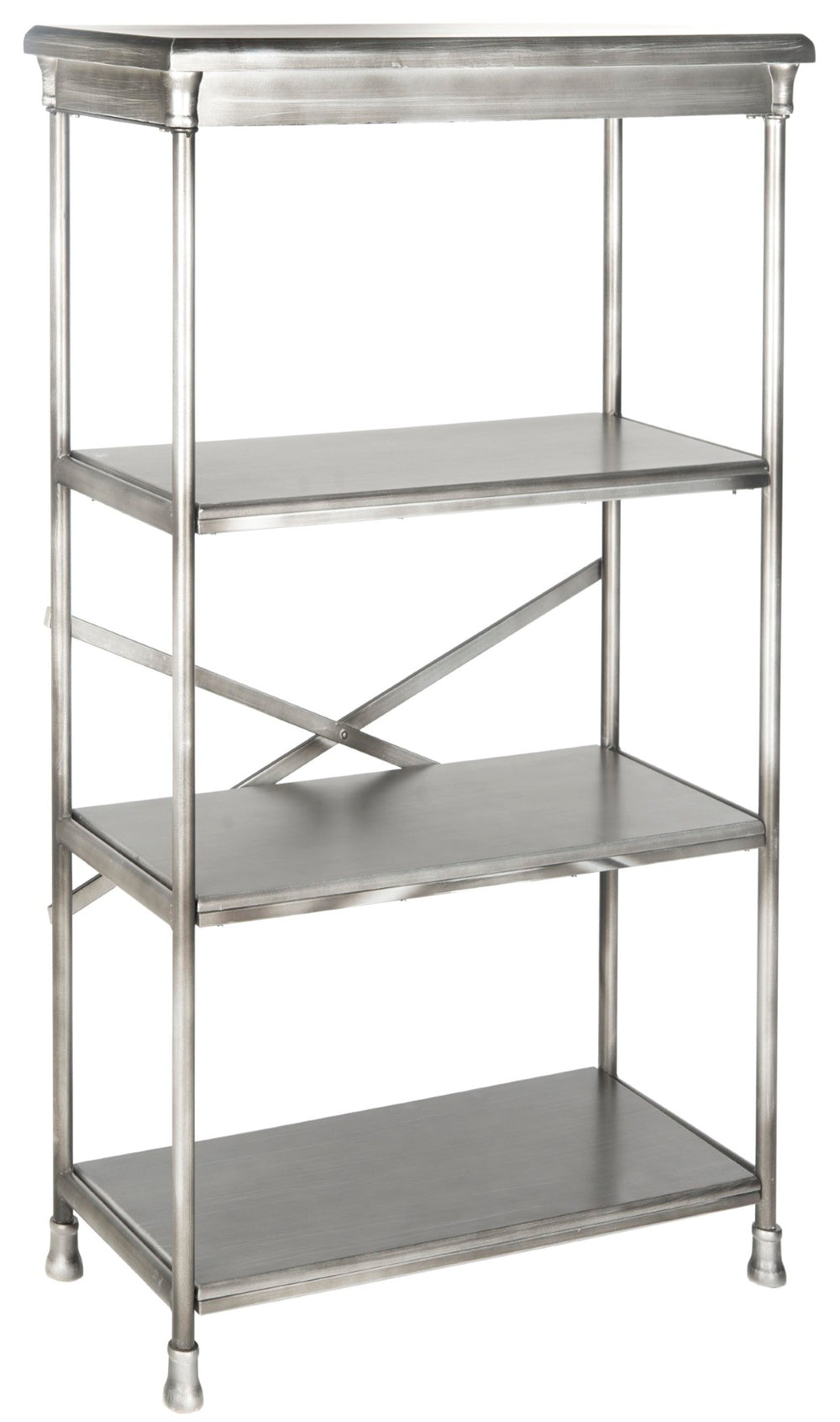 Safavieh Jacinda Tall Etagere - Modern Minimalist Iron Frame With Dark Silver Mdf Shelves For Stylish Storage AMH1534A