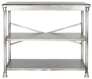 Safavieh Jamison Medium Bookcase – Stylish Dark Silver Iron Frame With X-Brace For Modern Living Spaces AMH1535A