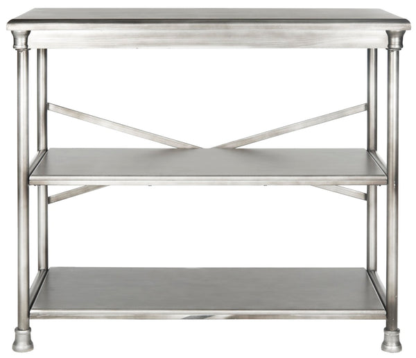 Safavieh Jamison Medium Bookcase – Stylish Dark Silver Iron Frame With X-Brace For Modern Living Spaces AMH1535A
