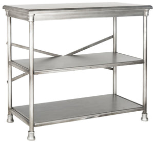 Safavieh Jamison Medium Bookcase – Stylish Dark Silver Iron Frame With X-Brace For Modern Living Spaces AMH1535A