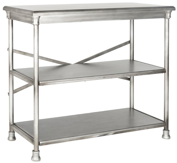 Safavieh Jamison Medium Bookcase – Stylish Dark Silver Iron Frame With X-Brace For Modern Living Spaces AMH1535A