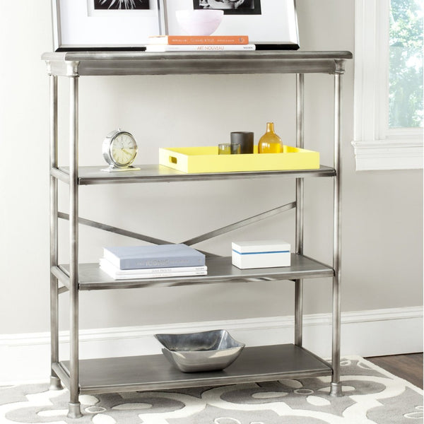 Safavieh Jamison Large Bookcase – Stylish Industrial Design With Open Shelves For Living Room & Office Storage AMH1536A