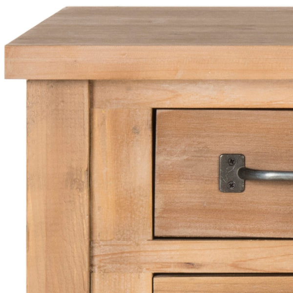 Safavieh Mendie 6 Drawer Accent Table - Rustic Oak Console With Apothecary Design For Stylish Storage Solutions AMH1552A