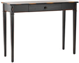 Safavieh Lindy Console Table With Storage Drawer Lightly Distressed Dark Brown AMH4000A