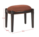 Safavieh Lindy Black Ottoman/Stool Dark Brown AMH4002A