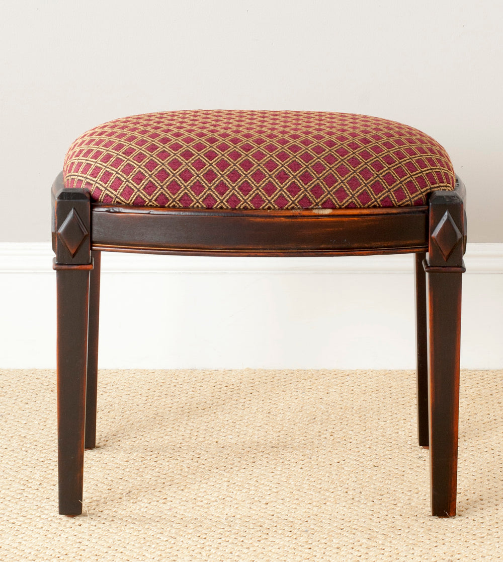 Safavieh Lindy Black Ottoman/Stool Dark Brown AMH4002A