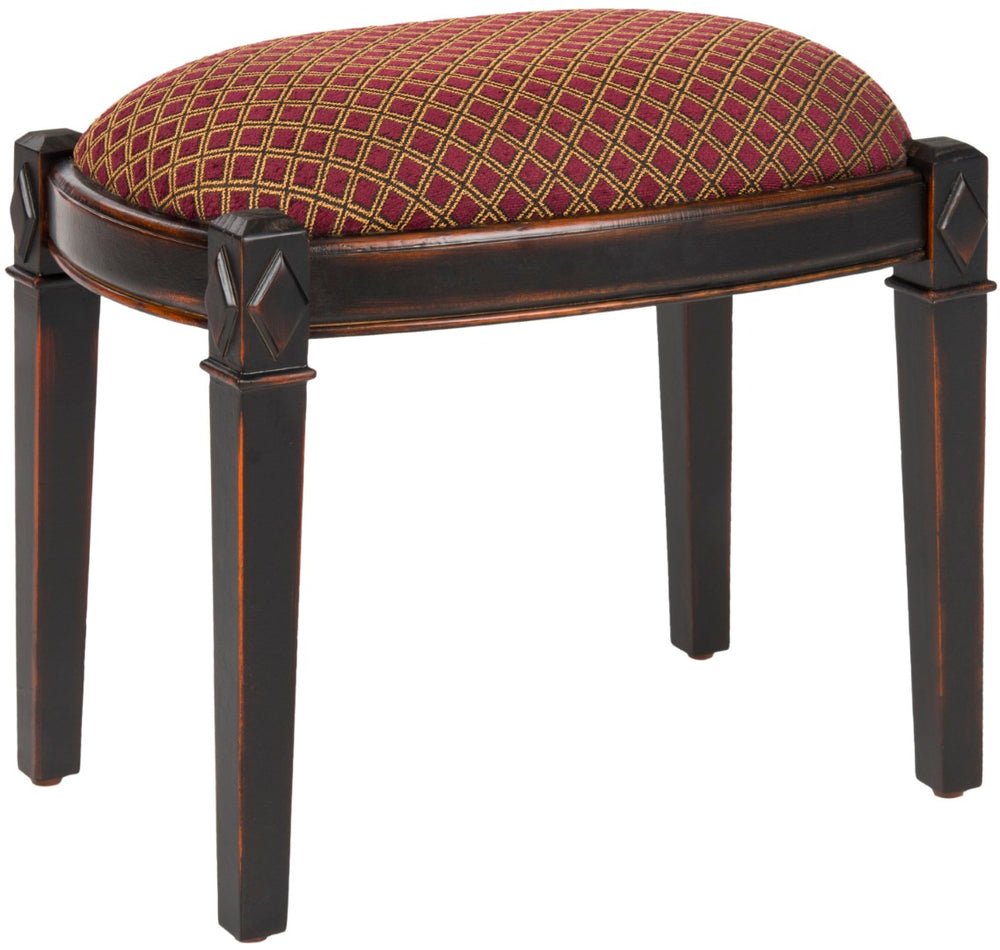 Safavieh Lindy Elegant Black Ottoman/Stool - Vintage Renaissance Design, Durable Birch Frame, Versatile Accent Piece AMH4002A