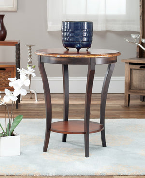 Safavieh Harrison Beidermeir Round Side Table Brown/Gold Flake AMH4008A