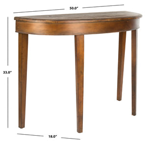 Safavieh Jasmine Half-Moon Console Table: Rustic Charm & Modern Design For Entryways & Living Rooms AMH4013A