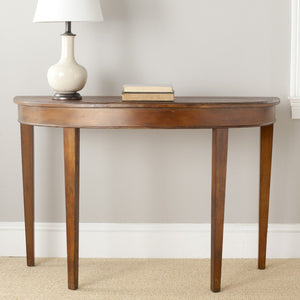 Safavieh Jasmine Half-Moon Console Table: Rustic Charm & Modern Design For Entryways & Living Rooms AMH4013A