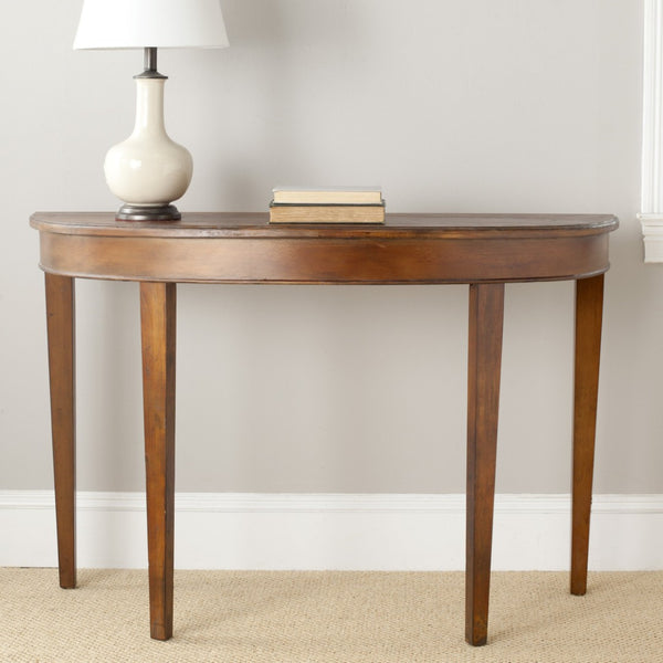 Safavieh Jasmine Half-Moon Console Table: Rustic Charm & Modern Design For Entryways & Living Rooms AMH4013A