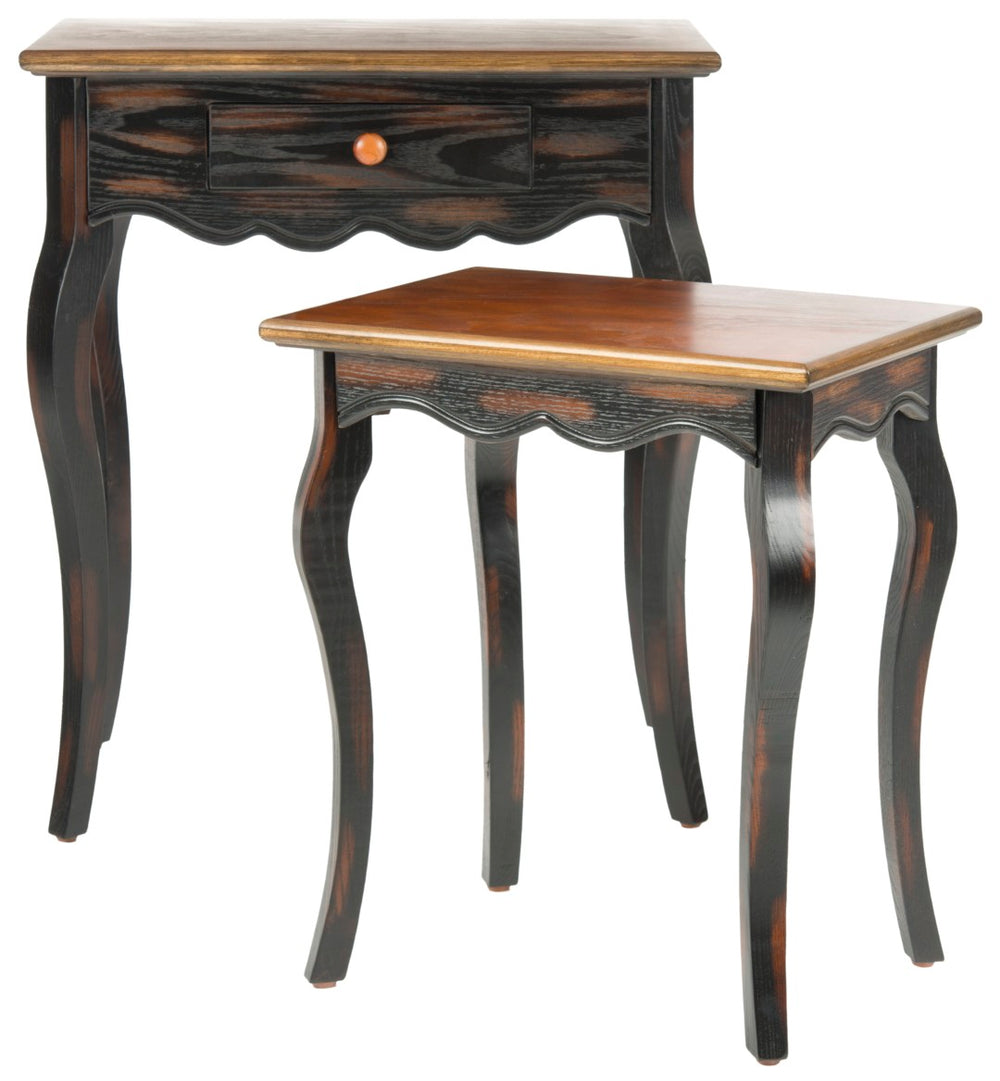 Safavieh Jasper Accent Table Set - Vintage-Inspired Nesting End Tables With Queen Anne Legs & Two-Tone Finish AMH4015A
