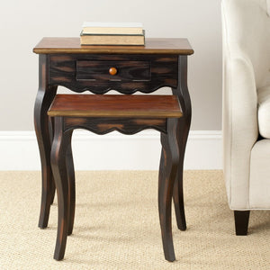 Safavieh Jasper Accent Table Set - Vintage-Inspired Nesting End Tables With Queen Anne Legs & Two-Tone Finish AMH4015A