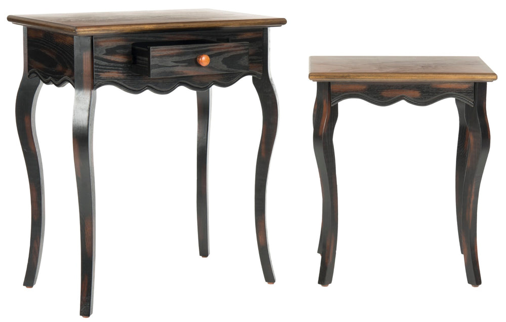 Safavieh Jasper Accent Table Set - Vintage-Inspired Nesting End Tables With Queen Anne Legs & Two-Tone Finish AMH4015A