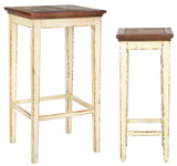 Lynne Nesting Tables - Charming Fir Wood Design with Distressed White Wash Finish for Cozy Spaces