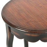 Safavieh Kailey Round Side Table Tiger Dark Brown/Light Brown AMH4020A