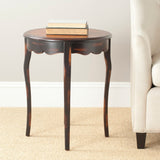 Safavieh Kailey Round Side Table Tiger Dark Brown/Light Brown AMH4020A