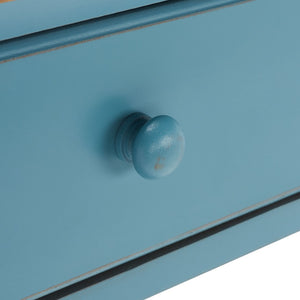 Safavieh Katie Console Table With Elegant Curved Design, Blue Finish & 2 Storage Drawers For Entryway Charm AMH4026B