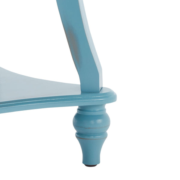 Safavieh Katie Console Table With Elegant Curved Design, Blue Finish & 2 Storage Drawers For Entryway Charm AMH4026B