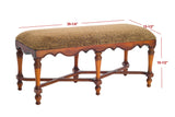 Safavieh Brittney Upholstered Bench Brown/Paisley AMH4029A