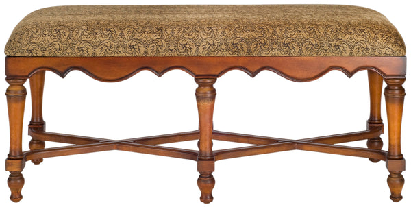Safavieh Brittney Upholstered Bench Brown/Paisley AMH4029A