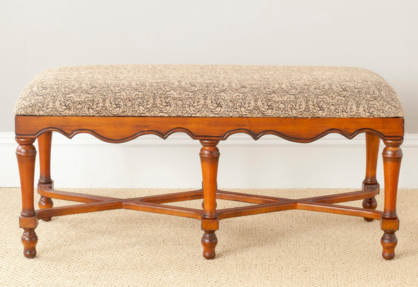 Safavieh Brittney Upholstered Bench Brown/Paisley AMH4029A